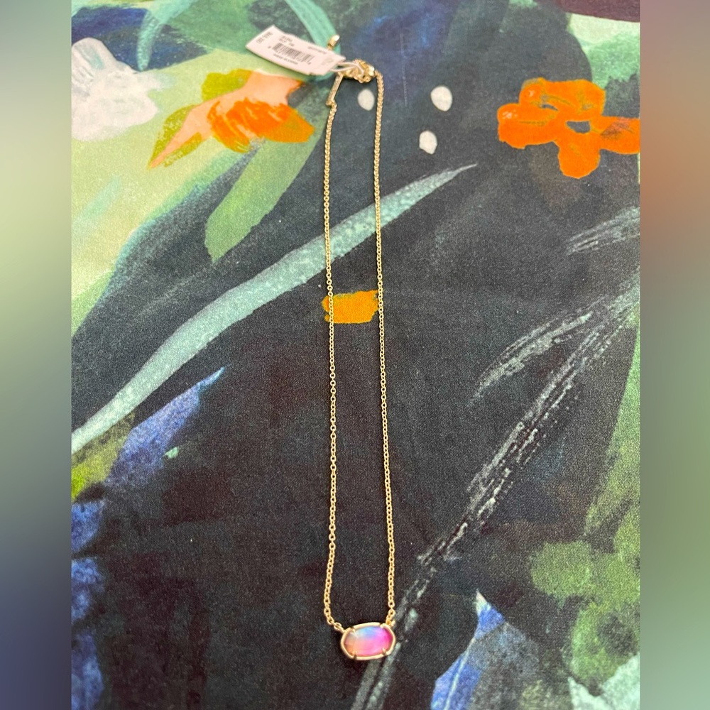 NWT Kendra Scott oval pendant, rainbow colors